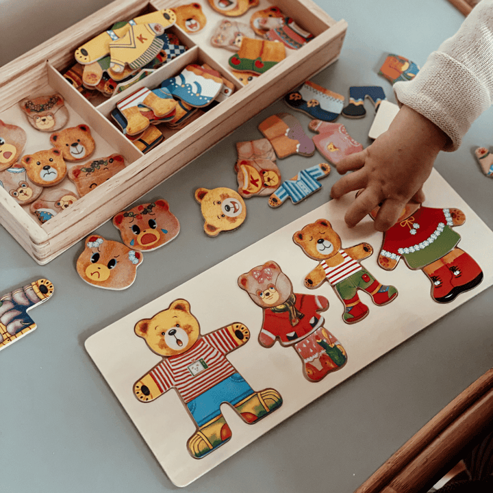 Lisslune | Wooden Puzzle for Children – Creative Outfit Combinations for Cognitive Development