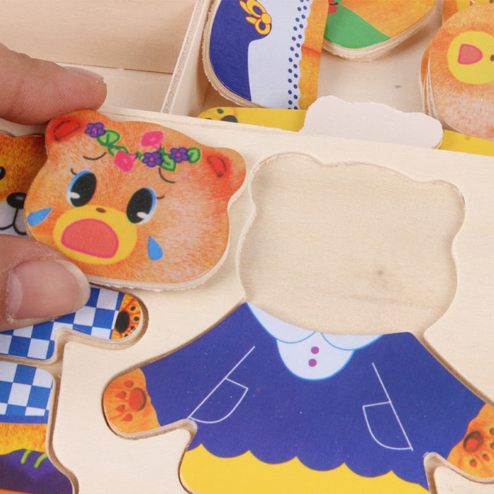 Lisslune | Wooden Puzzle for Children – Creative Outfit Combinations for Cognitive Development
