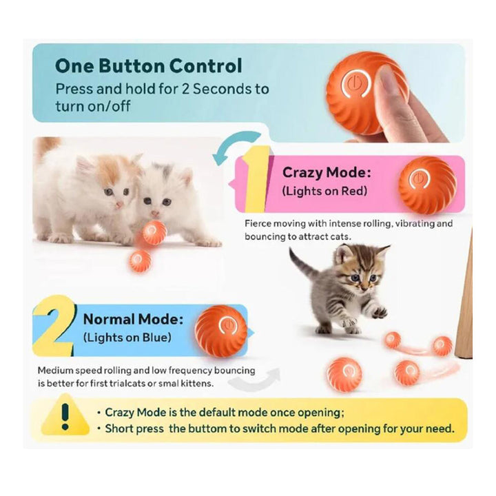 Lisslune | Interactive Play Ball for Pets – Automatically Rolling & Jumping