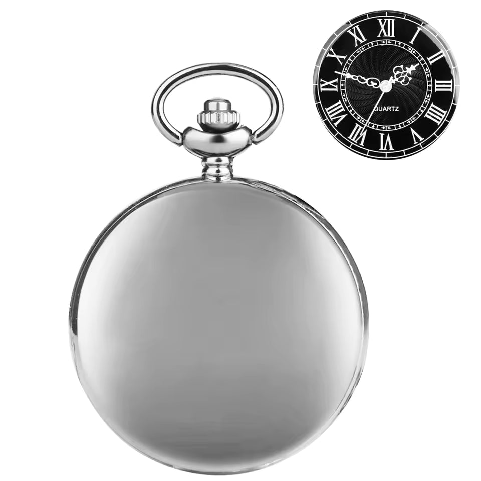 Lisslune | Silver Full Hunter Pocket Watch with Classical and Antique Look - Elaborately designed to be the perfect complement to your wardrobe