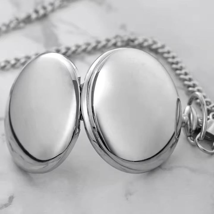 Lisslune | Silver Full Hunter Pocket Watch with Classical and Antique Look - Elaborately designed to be the perfect complement to your wardrobe