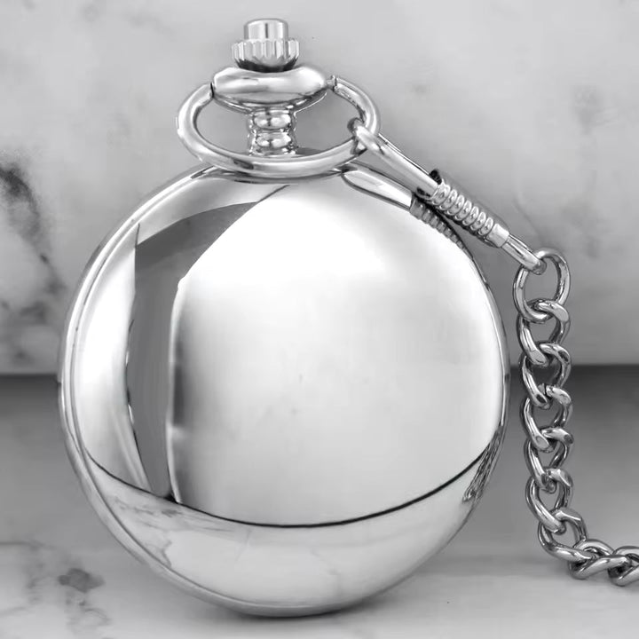 Lisslune | Silver Full Hunter Pocket Watch with Classical and Antique Look - Elaborately designed to be the perfect complement to your wardrobe