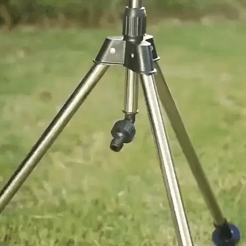 Lisslune | High-Pressure Rotating Tripod Sprinkler | 360° Coverage, Adjustable Height & Quick Setup for Garden Care and Summer Fun