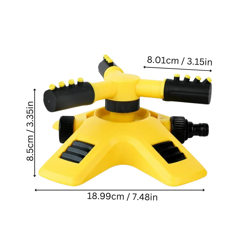 Lisslune | 360° Rotating Lawn Sprinkler | Stable, Multi-Angle Nozzles for Even Coverage in Large Gardens
