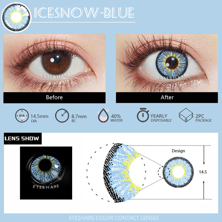 Rynx Cosplay Icesonw Blue 14.5mm 1 Pair | 1 Year
