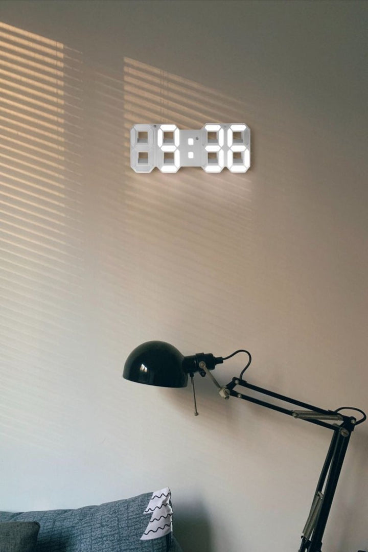 Lisslune | LumiSync 3D LED Wall Clock – Modern Digital Clock with Dimmer Lighting