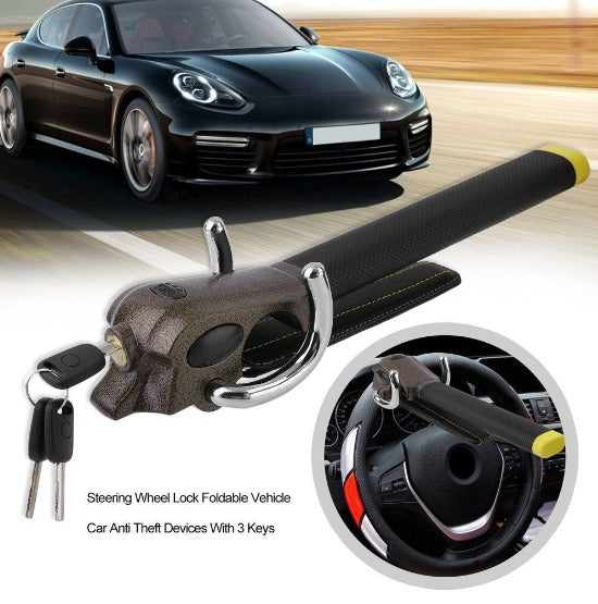 Lisslune | Foldable Steering Wheel Anti-theft Bar with Alarm Function – The Powerful Car Security Device
