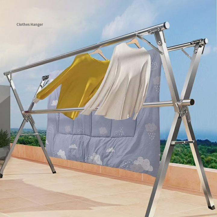 Lisslune | Stainless Steel Foldable Indoor/Balcony Clothes Rack Shelf
