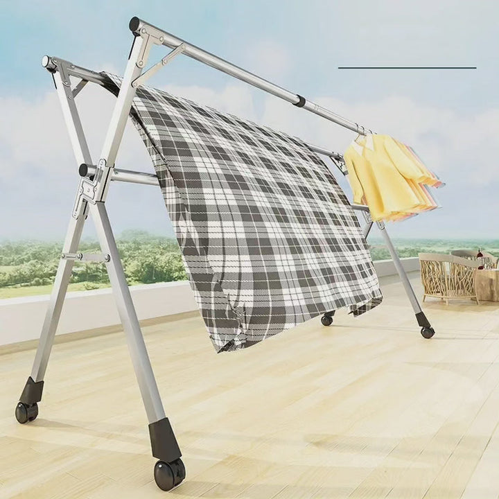Lisslune | Stainless Steel Foldable Indoor/Balcony Clothes Rack Shelf