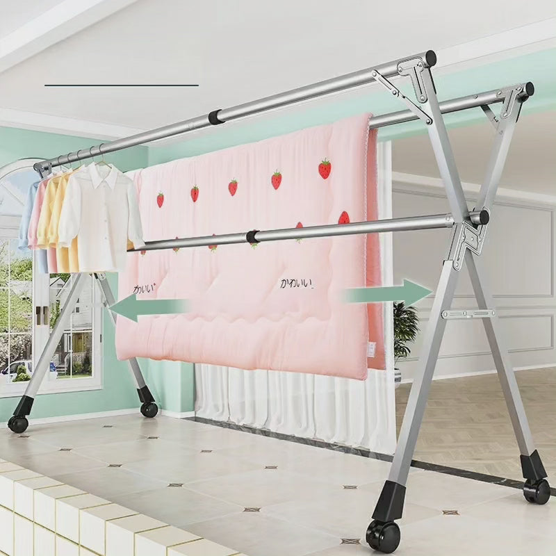 Lisslune | Stainless Steel Foldable Indoor/Balcony Clothes Rack Shelf