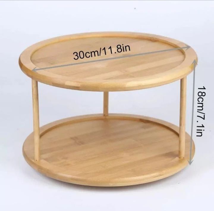 Lisslune | 2Tier Rotating Bamboo Spice Rack