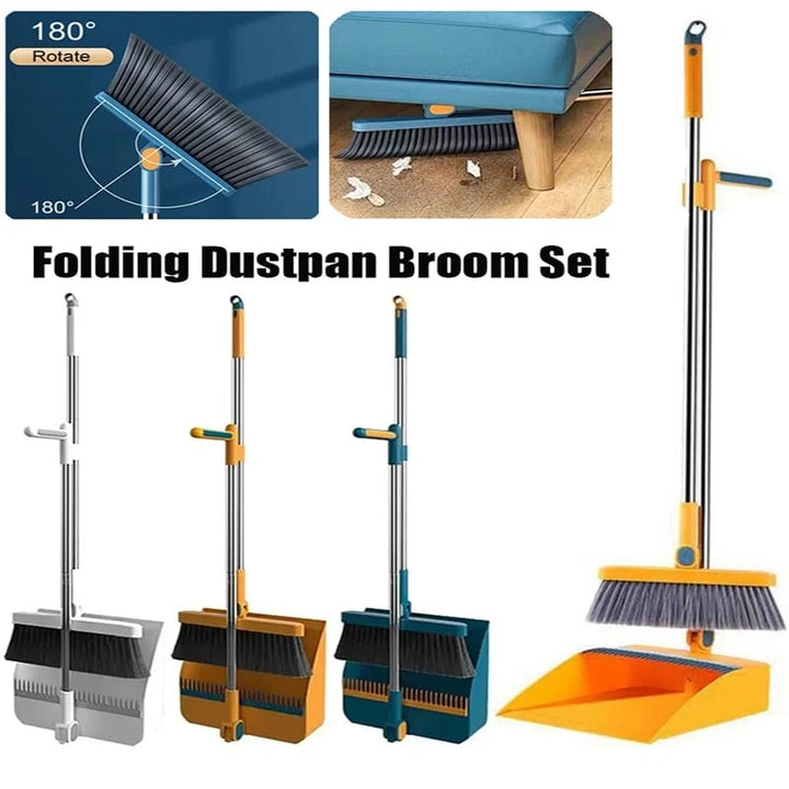 Lisslune | Magnetic Broom and Collapsible Dustpan Set