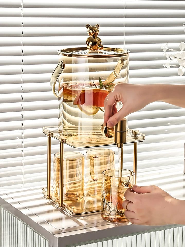 Lisslune | Glass juice dispenser with 4 cups