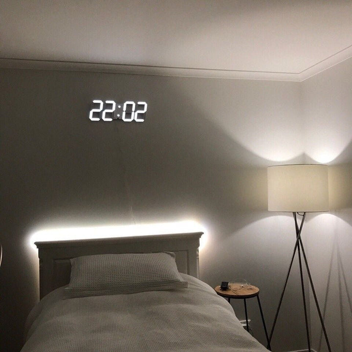 Lisslune | LumiSync 3D LED Wall Clock – Modern Digital Clock with Dimmer Lighting