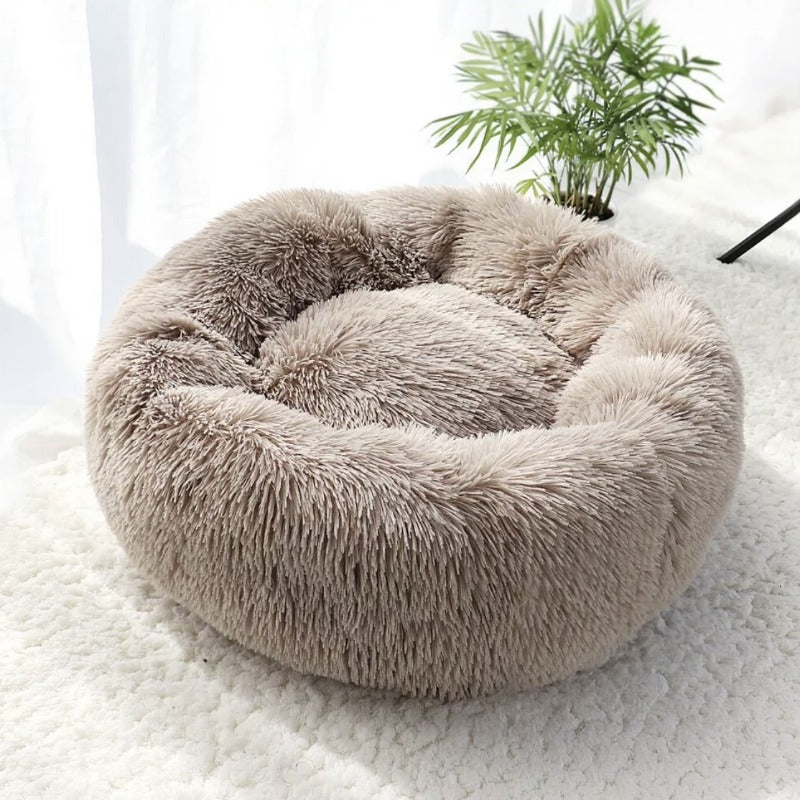 Lisslune | Beef Plush Calming Donut Dog Bed for Small to Large Dogs