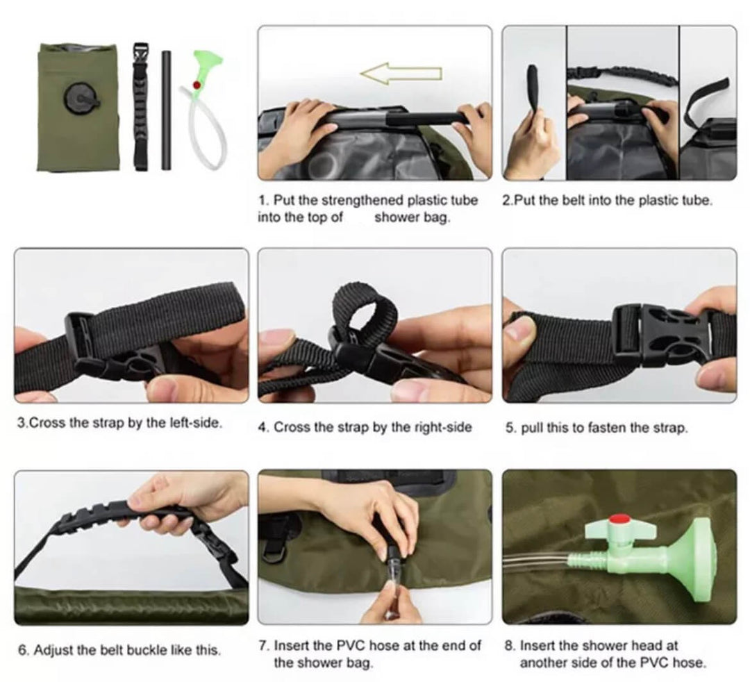 Lisslune | ZonFlow Foldable Outdoor Shower Bag – 20L Solar Heating