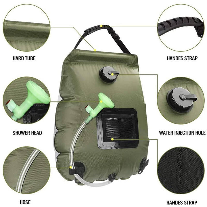 Lisslune | ZonFlow Foldable Outdoor Shower Bag – 20L Solar Heating