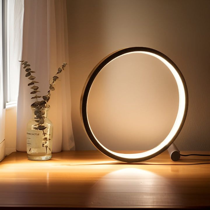 Lisslune | Halo Glo Lamp – minimalistic dimmable round LED table lamp