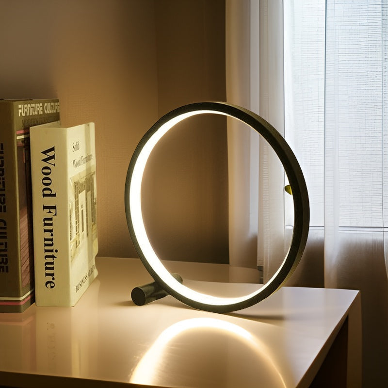 Lisslune | Halo Glo Lamp – minimalistic dimmable round LED table lamp
