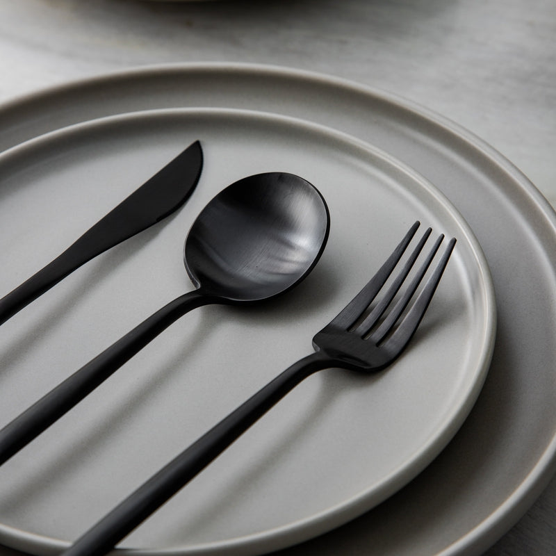 Lisslune | Minimalist Flatware Set – 20-Piece Titanium-Coated Stainless Steel Cutlery | Modern Matte Finish for Elegant Dining