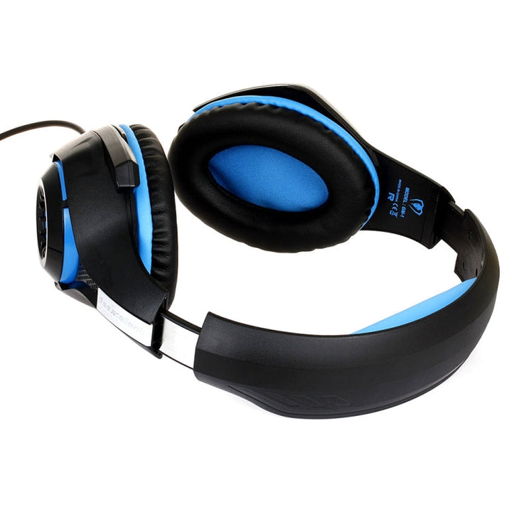 Lisslune | Beexcellent GM-1 Stereo Bass Gaming Headphones with Microphone & LED Light, for PS4, Smartphone, Tablet, PC, Laptop (Blue)