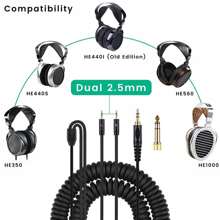 Lisslune | ZS0228 Headphone Audio Cable for HIFIMAN HE400i HE560 1000 (Black)