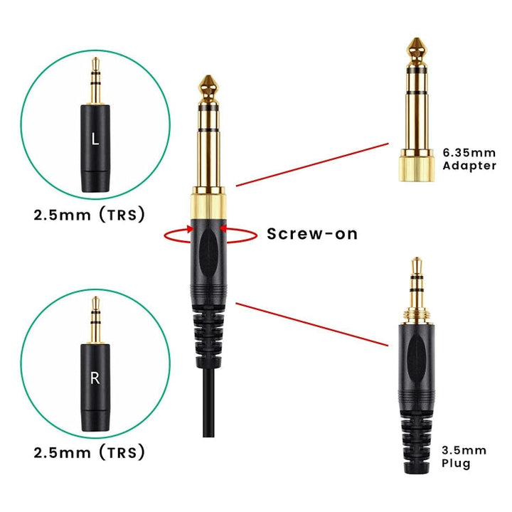 Lisslune | ZS0228 Headphone Audio Cable for HIFIMAN HE400i HE560 1000 (Black)