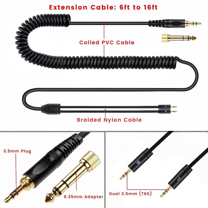 Lisslune | ZS0228 Headphone Audio Cable for HIFIMAN HE400i HE560 1000 (Black)