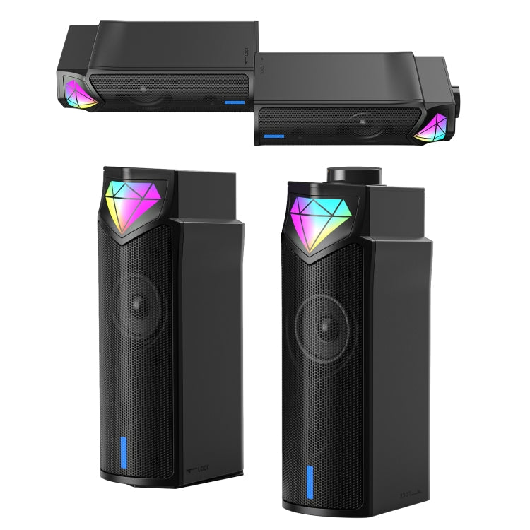 Lisslune | L1 Outdoor portable RGB light USB Bluetooth wireless speaker with microphone (Black)