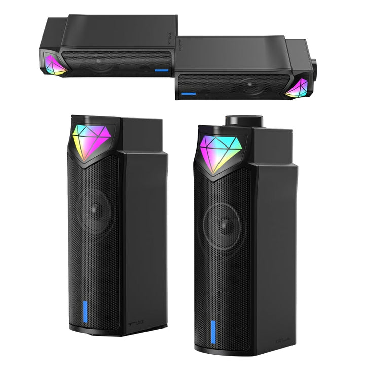 Lisslune | L1 Outdoor portable RGB light USB Bluetooth wireless speaker with microphone (Black)