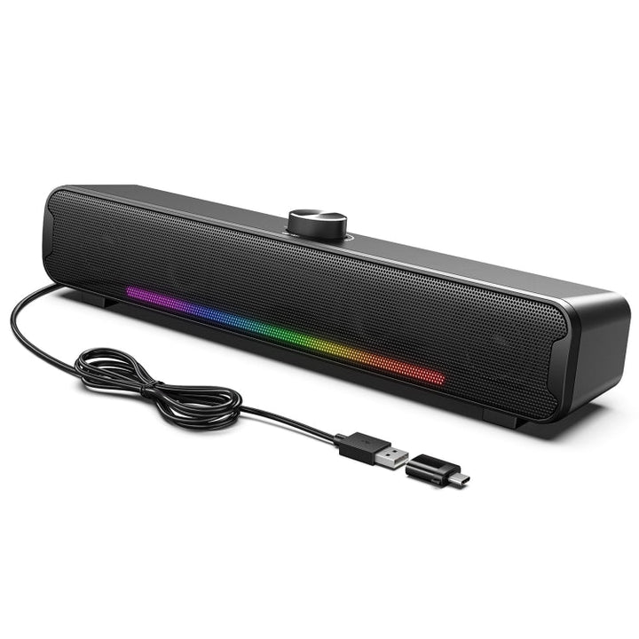 Lisslune | L16 Portable RGB Light HiFi USB Bluetooth Wireless Speaker (Black)