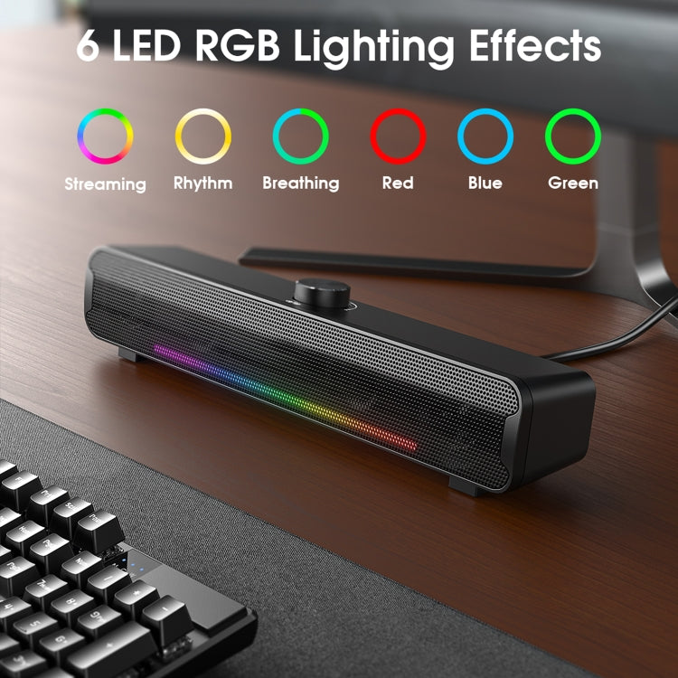 Lisslune | L16 Portable RGB Light HiFi USB Bluetooth Wireless Speaker (Black)