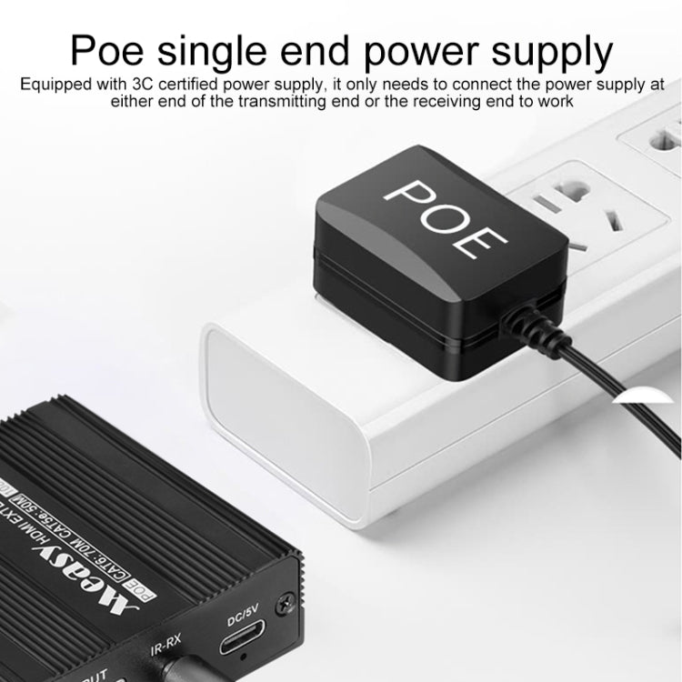 Lisslune | Measy ET100 HDMI Extender Transmitter + Receiver Converter Ethernet Cable, Transmission Distance: 70m