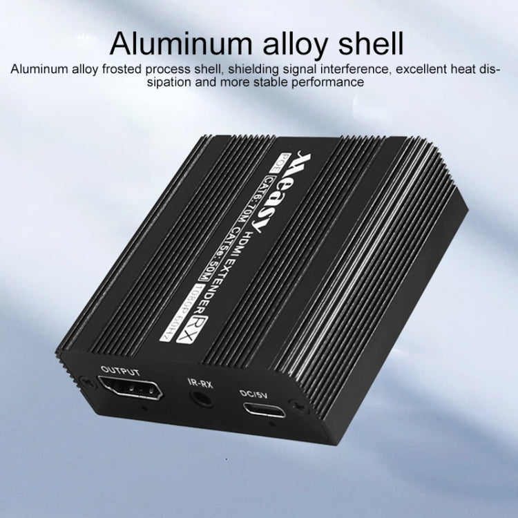 Lisslune | Measy ET100 HDMI Extender Transmitter + Receiver Converter Ethernet Cable, Transmission Distance: 70m