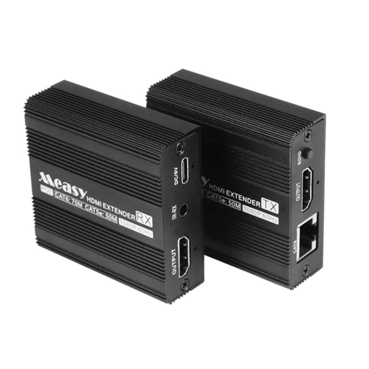 Lisslune | Measy ET100 HDMI Extender Transmitter + Receiver Converter Ethernet Cable, Transmission Distance: 70m (EU Plug)