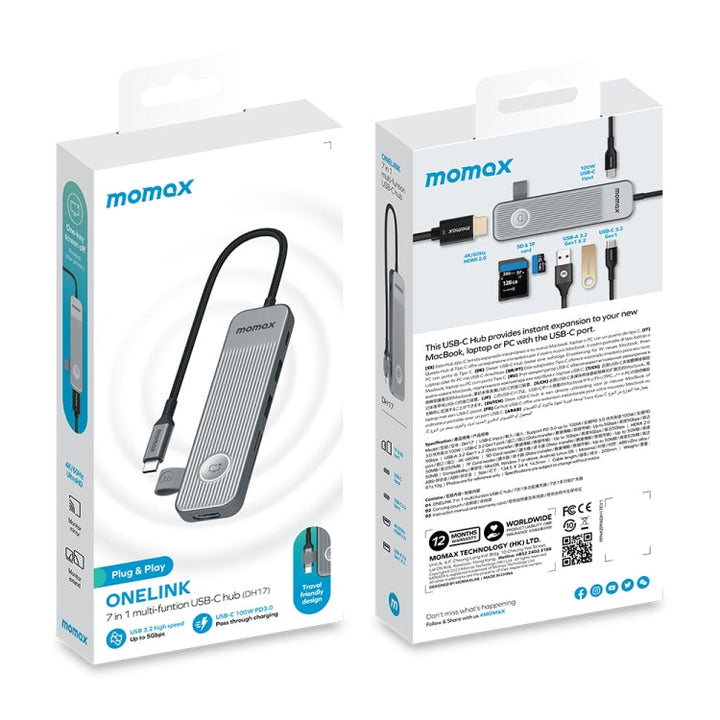 Lisslune | MOMAX DH17 7 in 1 ONELINK travel bag Type-C to USB docking station HUB adapter