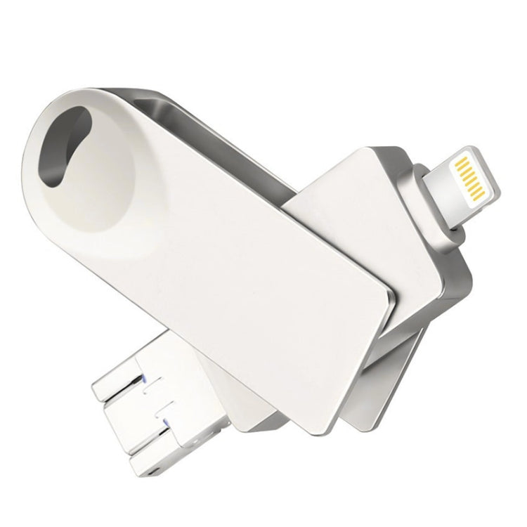 Lisslune | S29 3 in 1 256GB Micro USB + USB + 8-Pin interface Metal Twister Flash Drive (Silver)