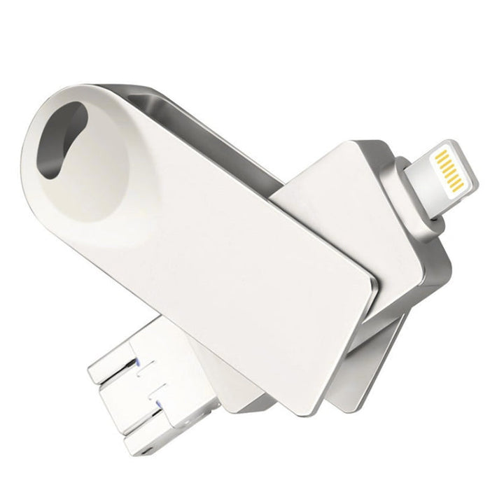 Lisslune | S29 3 in 1 256GB Micro USB + USB + 8-Pin interface Metal Twister Flash Drive (Silver)