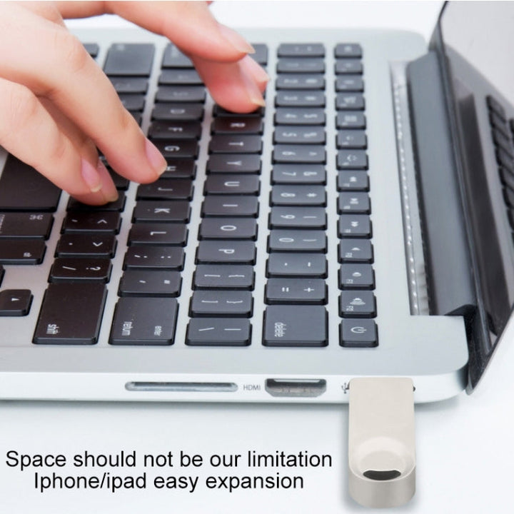 Lisslune | S29 3 in 1 256GB Micro USB + USB + 8-Pin interface Metal Twister Flash Drive (Silver)