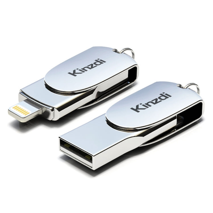 Lisslune | Kinzdi 32GB USB + 8 Pin Interface Metal Twister Flash U Disk (Silver)