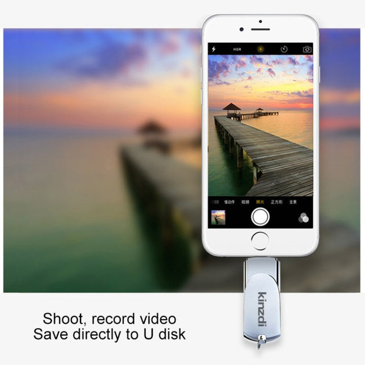 Lisslune | Kinzdi 32GB USB + 8 Pin Interface Metal Twister Flash U Disk (Silver)