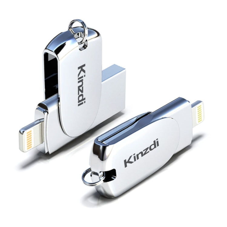 Lisslune | Kinzdi 32GB USB + 8 Pin Interface Metal Twister Flash U Disk (Silver)