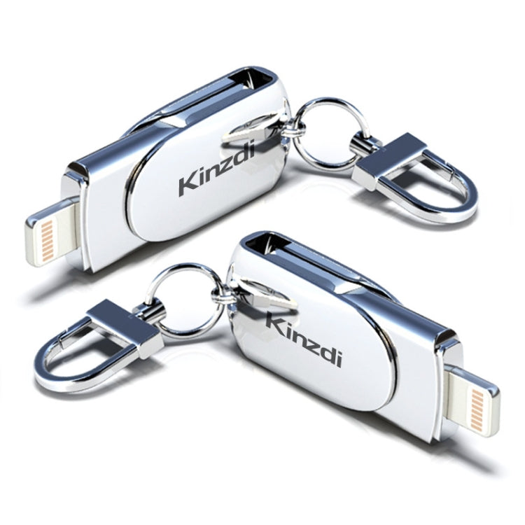 Lisslune | Kinzdi 32GB USB + 8 Pin Interface Metal Twister Flash U Disk (Silver)