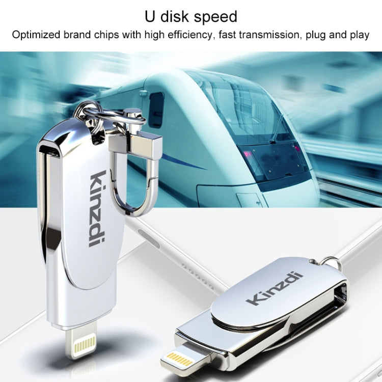 Lisslune | Kinzdi 32GB USB + 8 Pin Interface Metal Twister Flash U Disk (Silver)