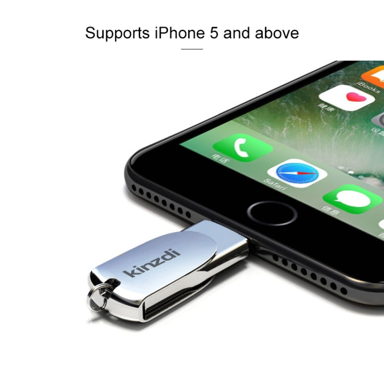 Lisslune | Kinzdi 32GB USB + 8 Pin Interface Metal Twister Flash U Disk (Silver)
