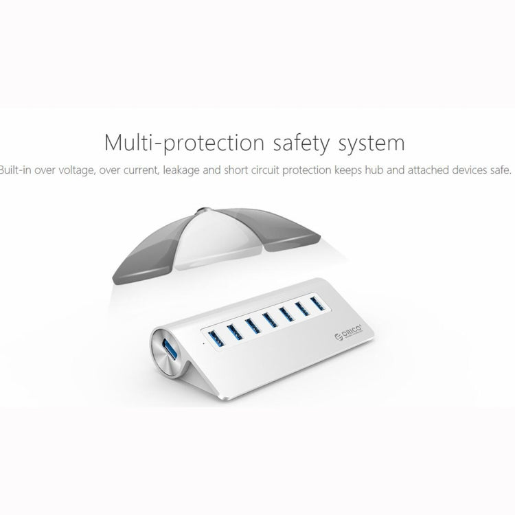 Lisslune | ORICO M3H7-V1 Aluminum alloy 7 USB 3.0 Ports HUB with 30W power supply