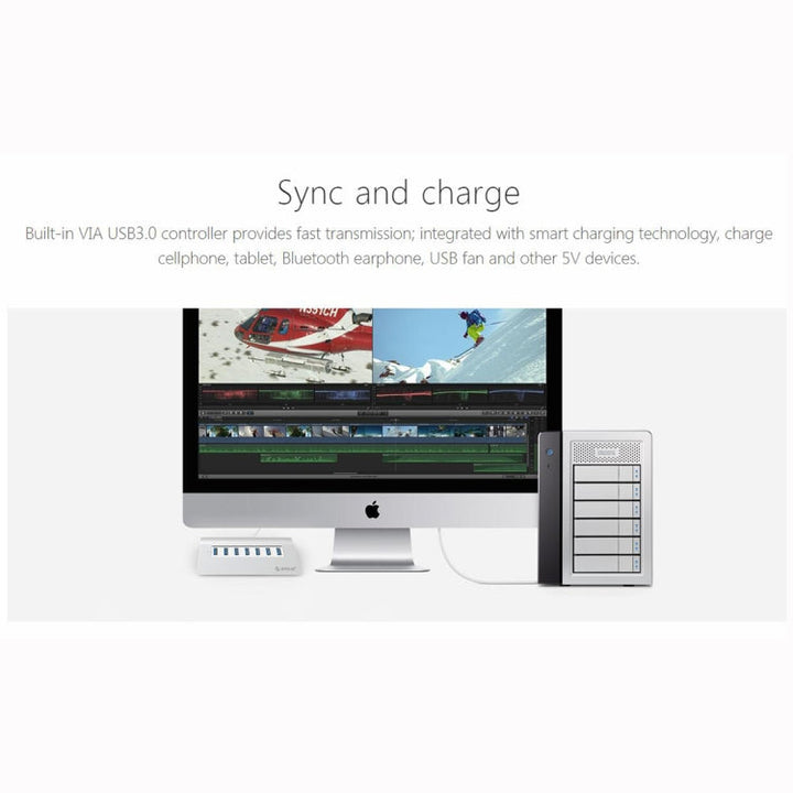 Lisslune | ORICO M3H7-V1 Aluminum alloy 7 USB 3.0 Ports HUB with 30W power supply