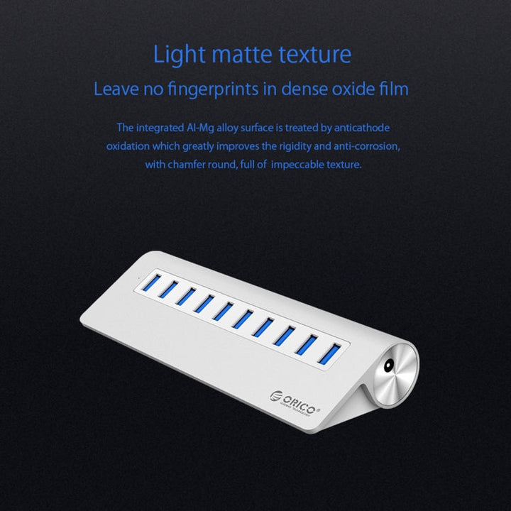 Lisslune | ORICO M3H10-U3-V2 Aluminum alloy 10 USB 3.0 ports HUB