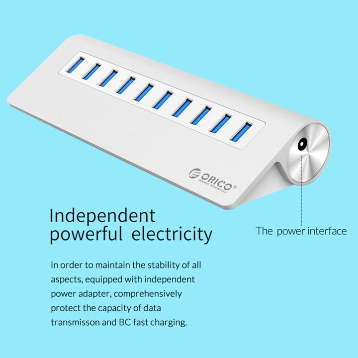 Lisslune | ORICO M3H10-U3-V2 Aluminum alloy 10 USB 3.0 ports HUB