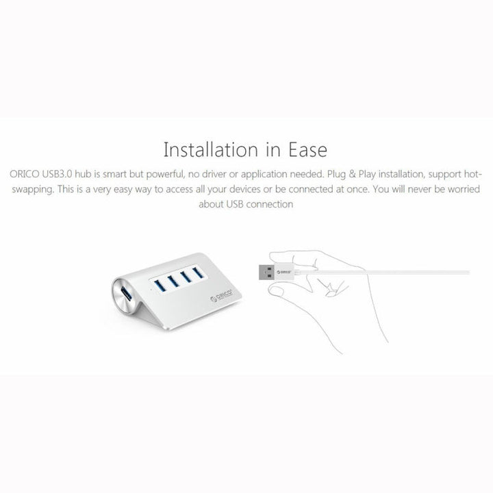 Lisslune | ORICO M3H4-V1 Aluminum Alloy 4 USB 3.0 Ports HUB